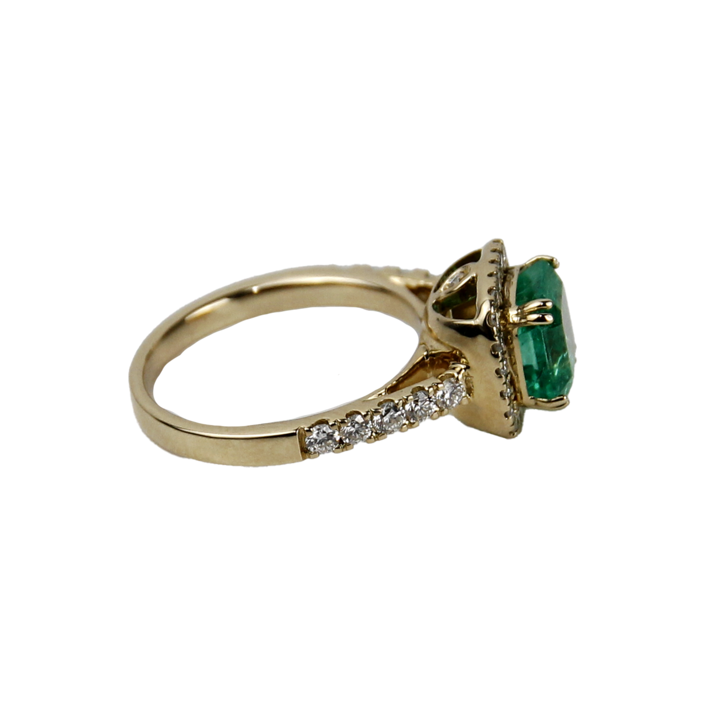 ECJ Collection 14K Yellow Gold Emerald & Diamond Ring
