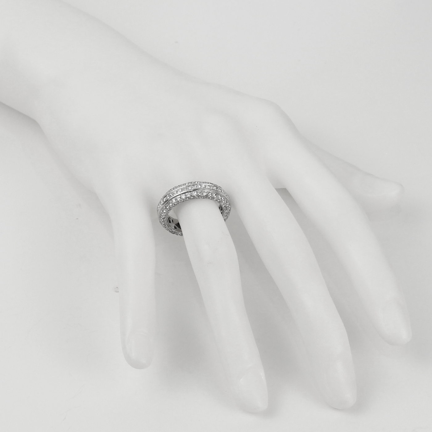 ECJ Collection Platinum Eternity Band 3.45ctw Diamond Ring
