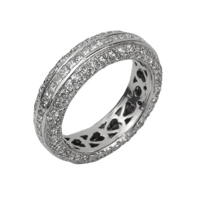 ECJ Collection Platinum Eternity Band 3.45ctw Diamond Ring