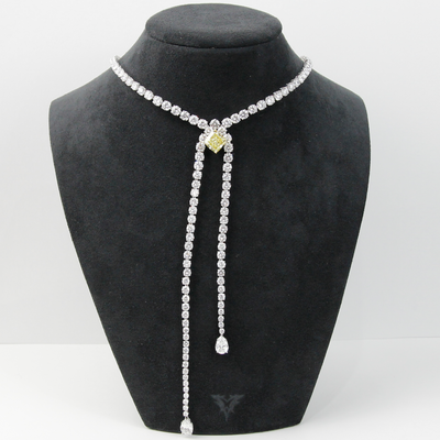 Graff 18K White & Yellow Gold GIA Diamond Necklace