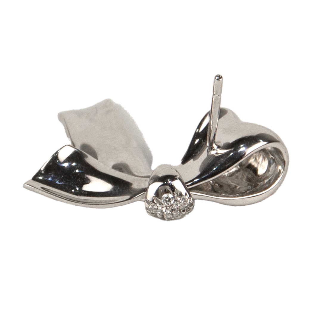 Stefan Hafner 18K White Gold Diamond Bow Earrings