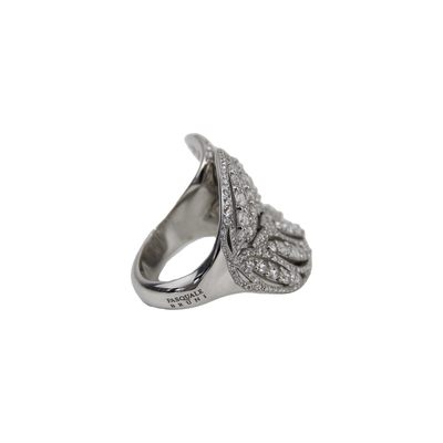 Pasquale Bruni 18K White Gold 3.48ctw Diamond Leaf Ring