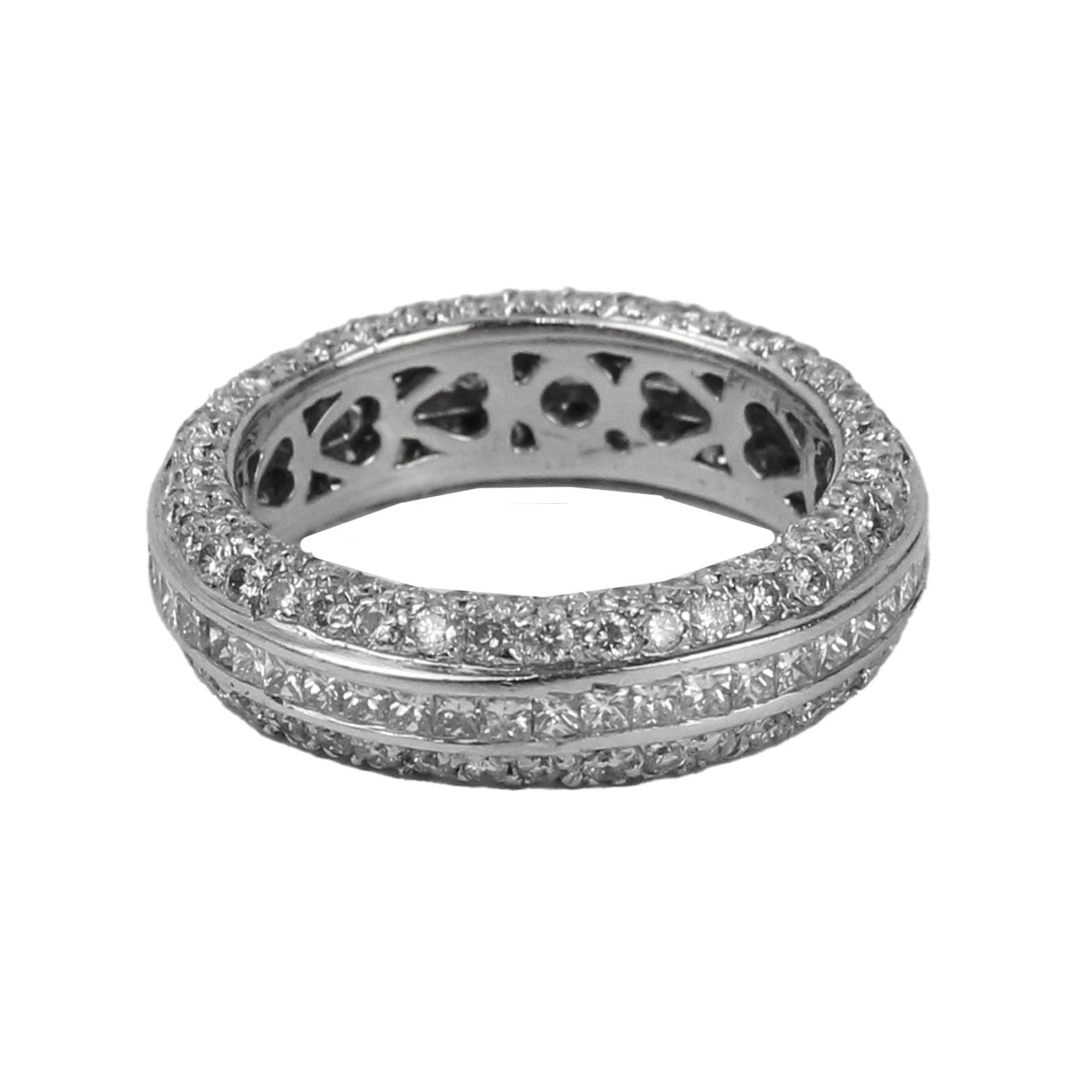 ECJ Collection Platinum Eternity Band 3.45ctw Diamond Ring