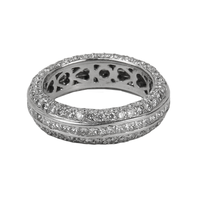 ECJ Collection Platinum Eternity Band 3.45ctw Diamond Ring