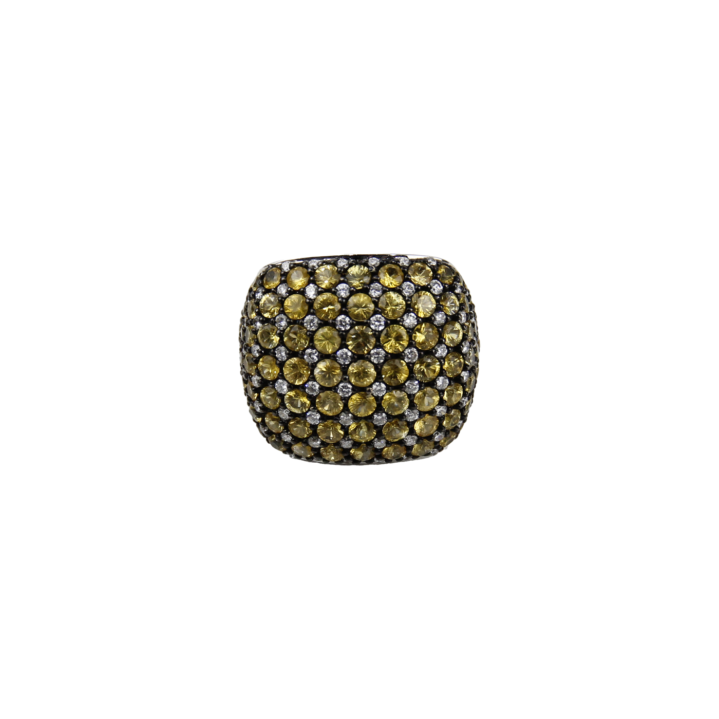 ECJ Collection 18K White Gold Diamond & Yellow Sapphire Ring