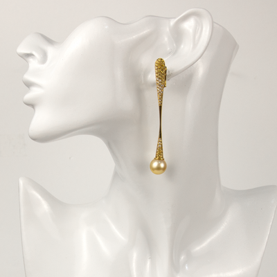 Stefan Hafner 18K Yellow Gold 0.56ctw Diamond & Sapphire Earrings