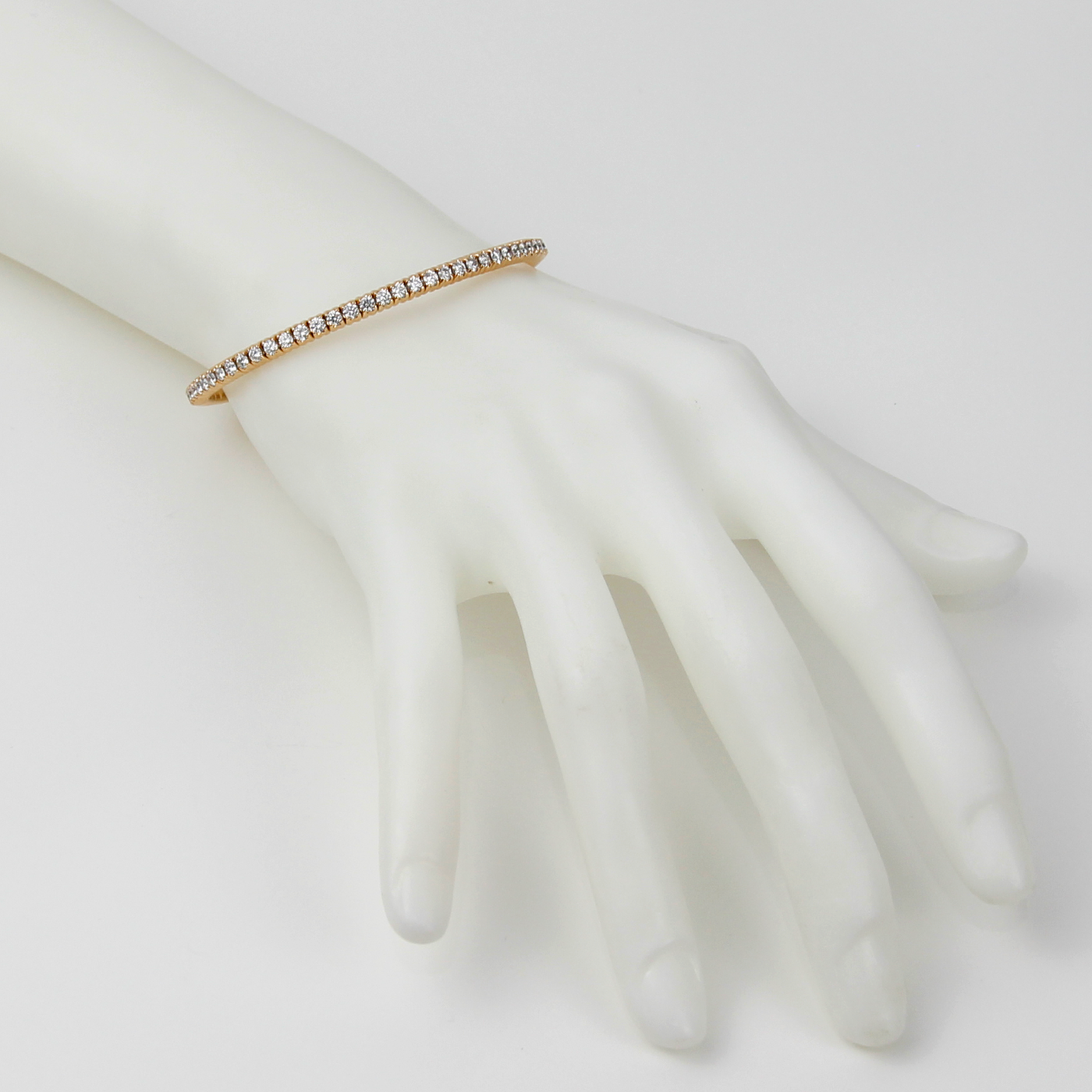 ECJ Collection 18K Rose Gold Diamond Flexible Bracelet 3.32ct. tw