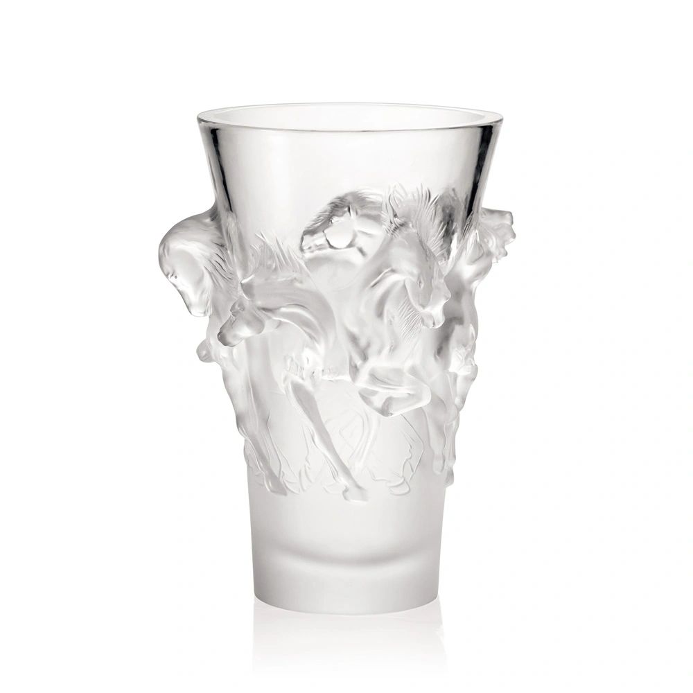 LALIQUE EQUUS VASE LIMITED EDITION OF 999 PIECES CLEAR CRYSTAL - ecjmiami