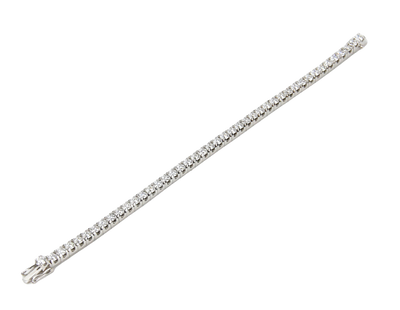 ECJ Collection 18K White Gold 8.61ctw Diamond Tennis Bracelet