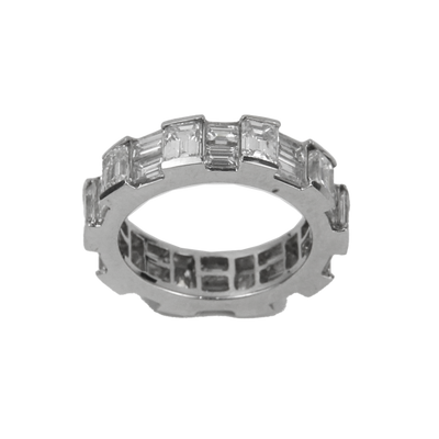 ECJ Collection Platinum Eternity Band 5.68ctw Diamond Ring