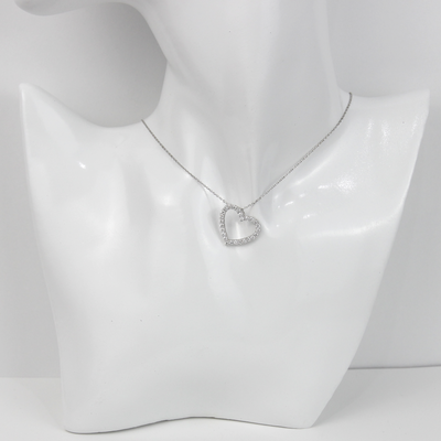 ECJ Collection 14/18K White Gold 0.71ctw Diamond Heart Necklace