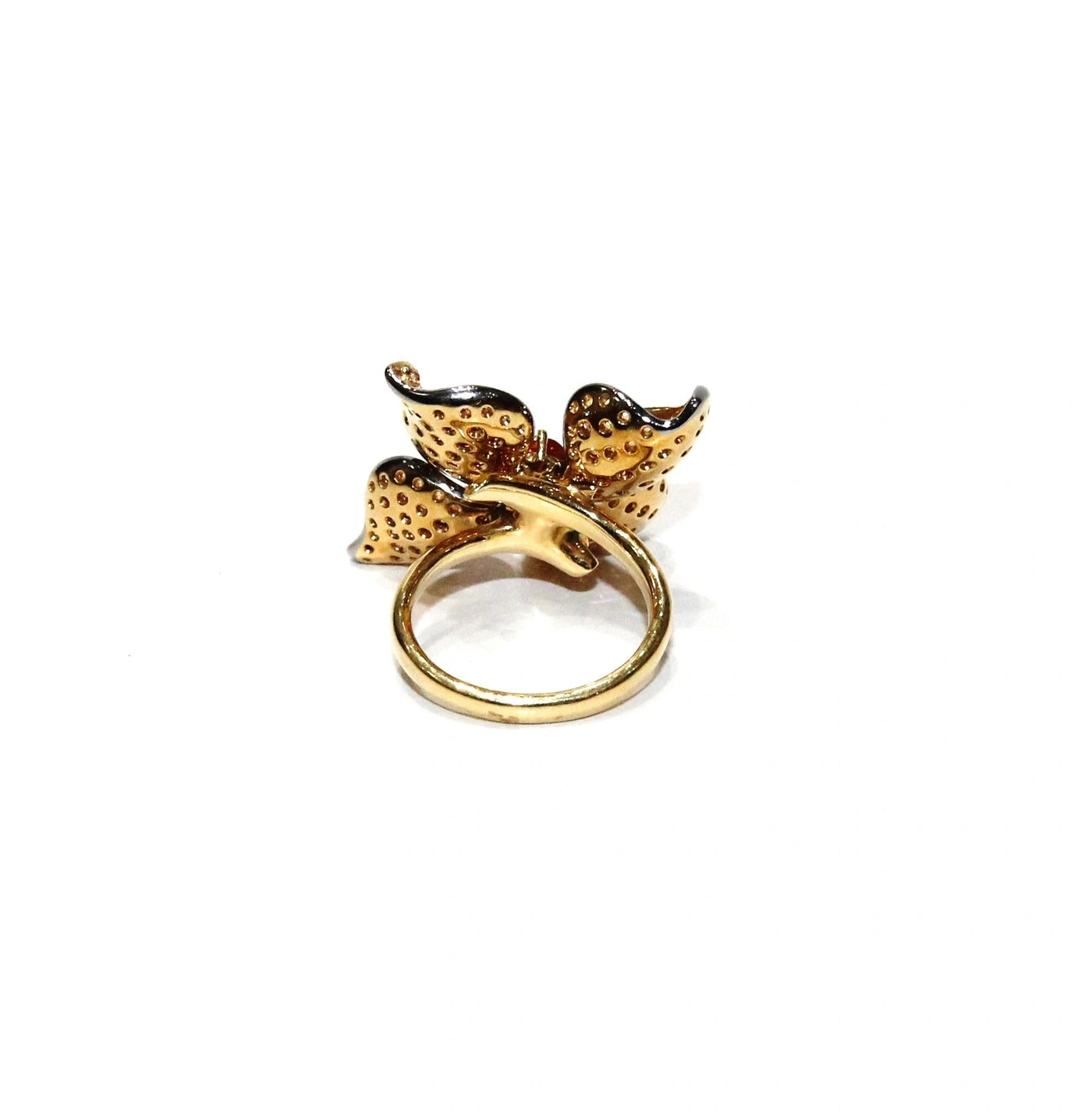 Stefan Hafner 18K Yellow Gold Multi Color Sapphire and Diamond Flower Ring