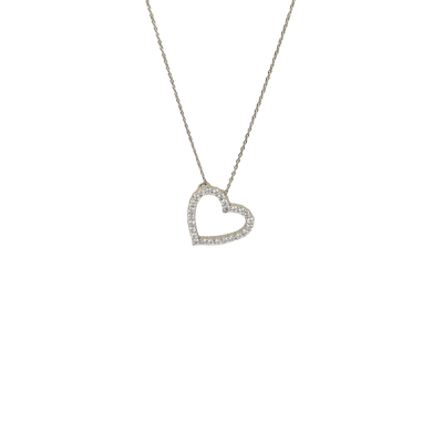 ECJ Collection 14/18K White Gold 0.71ctw Diamond Heart Necklace