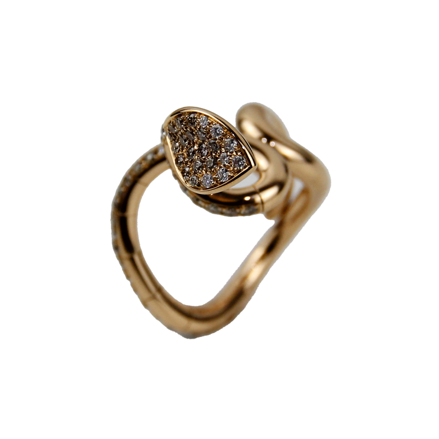 Pasquale Bruni 18K Rose Gold 0.66ctw Diamond Snake Ring