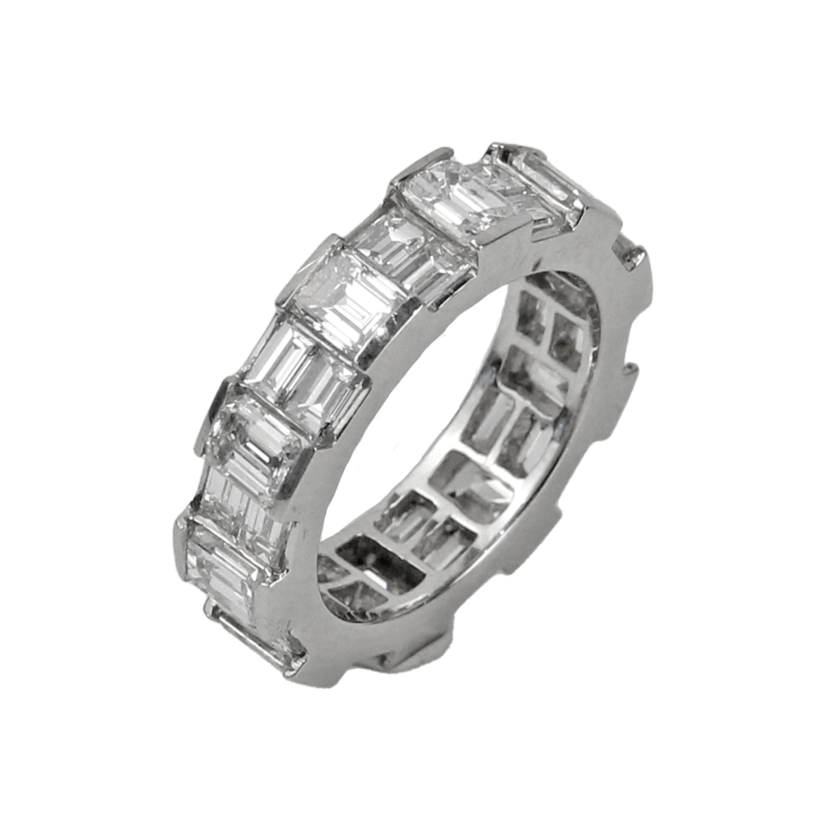 ECJ Collection Platinum Eternity Band 5.68ctw Diamond Ring