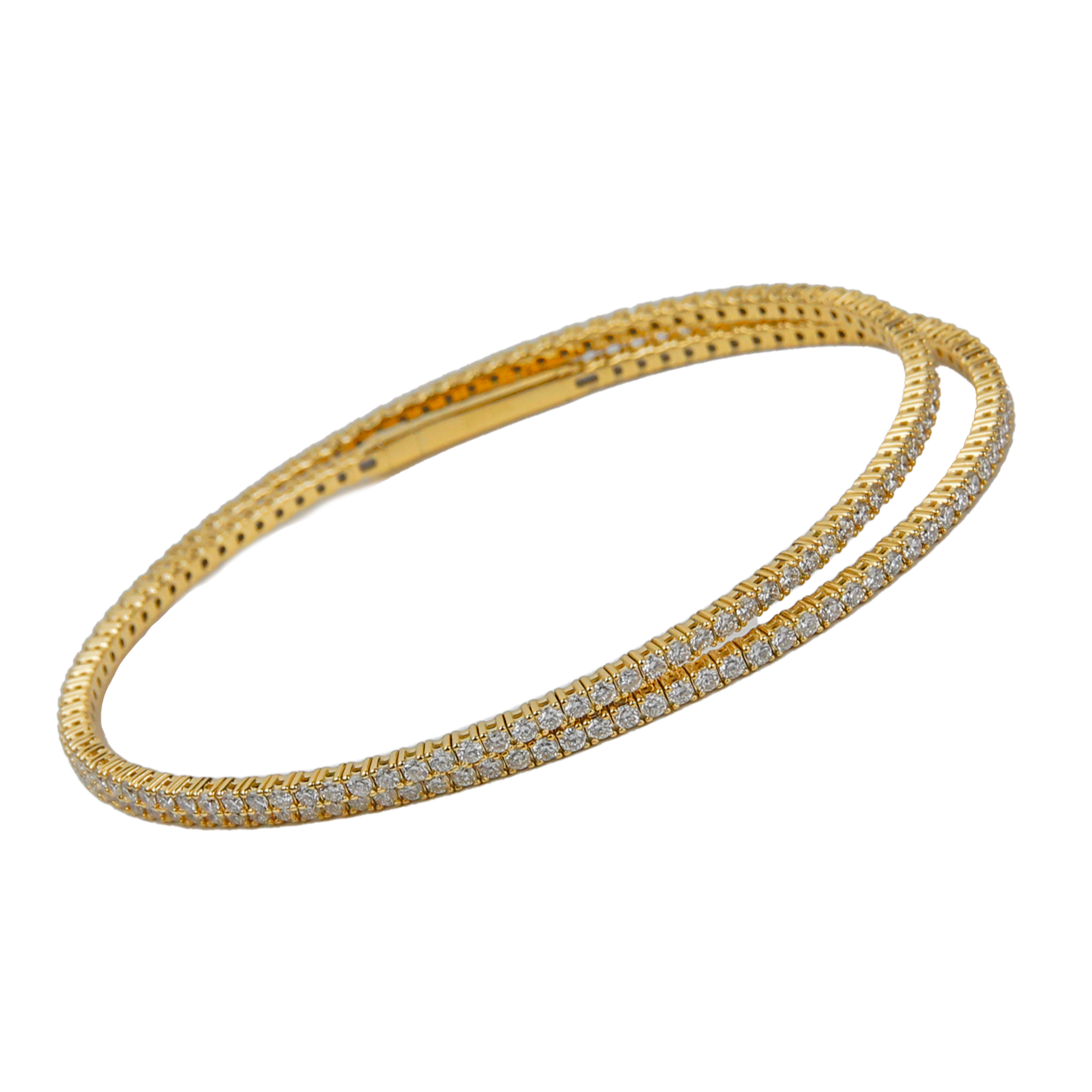 ECJ Collection 18K Yellow Gold 3.45ctw Diamond Bangle Bracelet