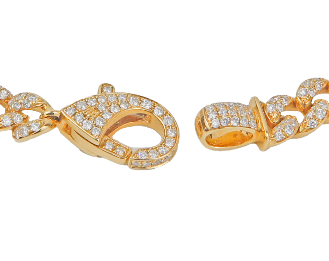ECJ Collection 18K Yellow Gold 2.17ctw Diamond Cuban Link Bracelet