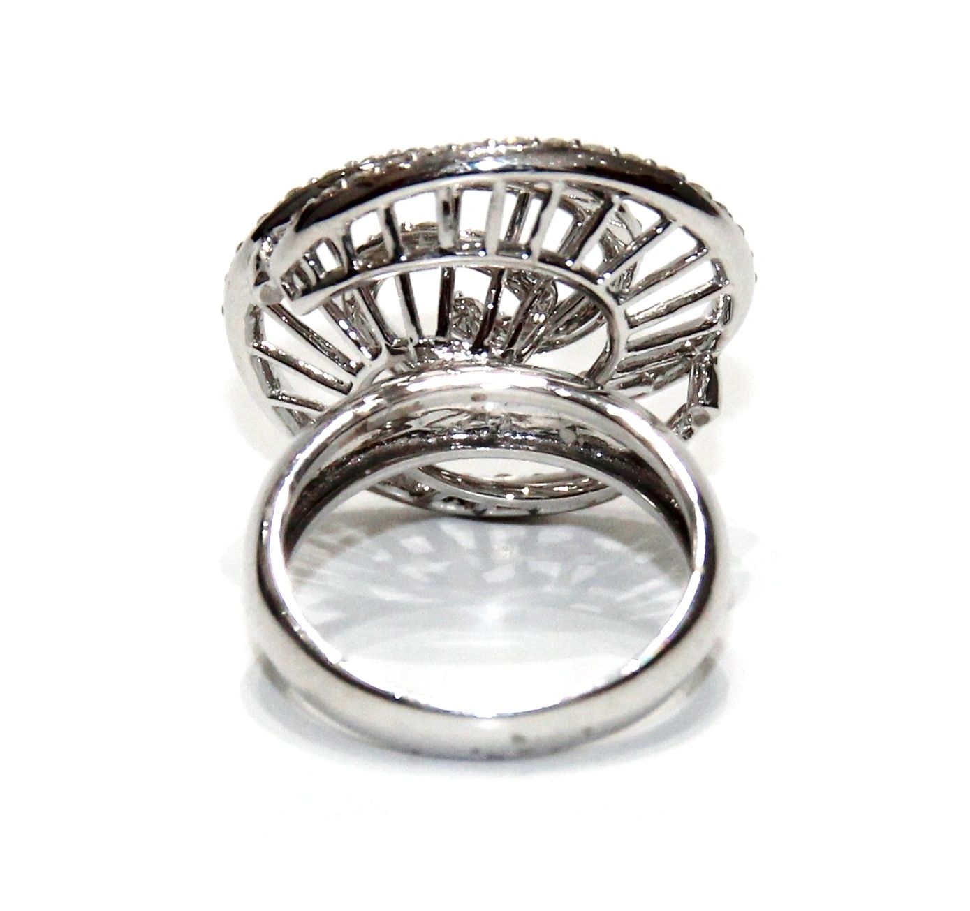 ECJ Collection 18K White Gold Swirl Diamond Ring