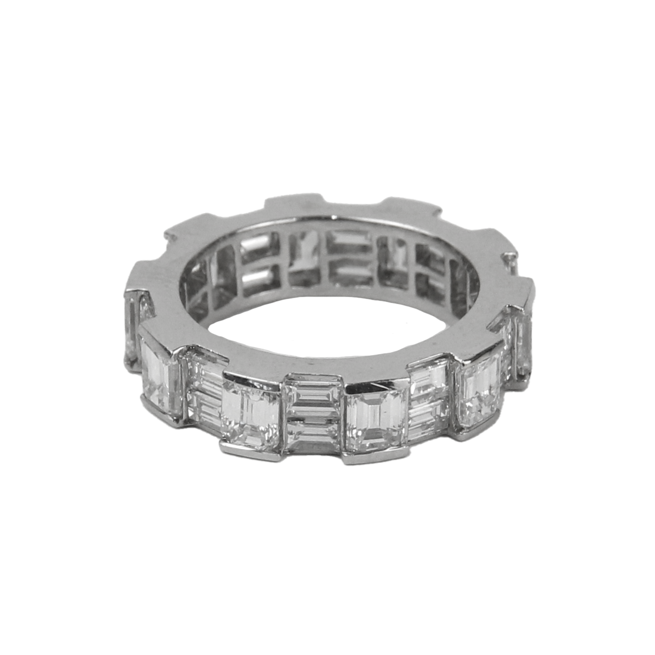 ECJ Collection Platinum Eternity Band 5.68ctw Diamond Ring