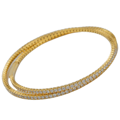 ECJ Collection 18K Yellow Gold 3.45ctw Diamond Bangle Bracelet
