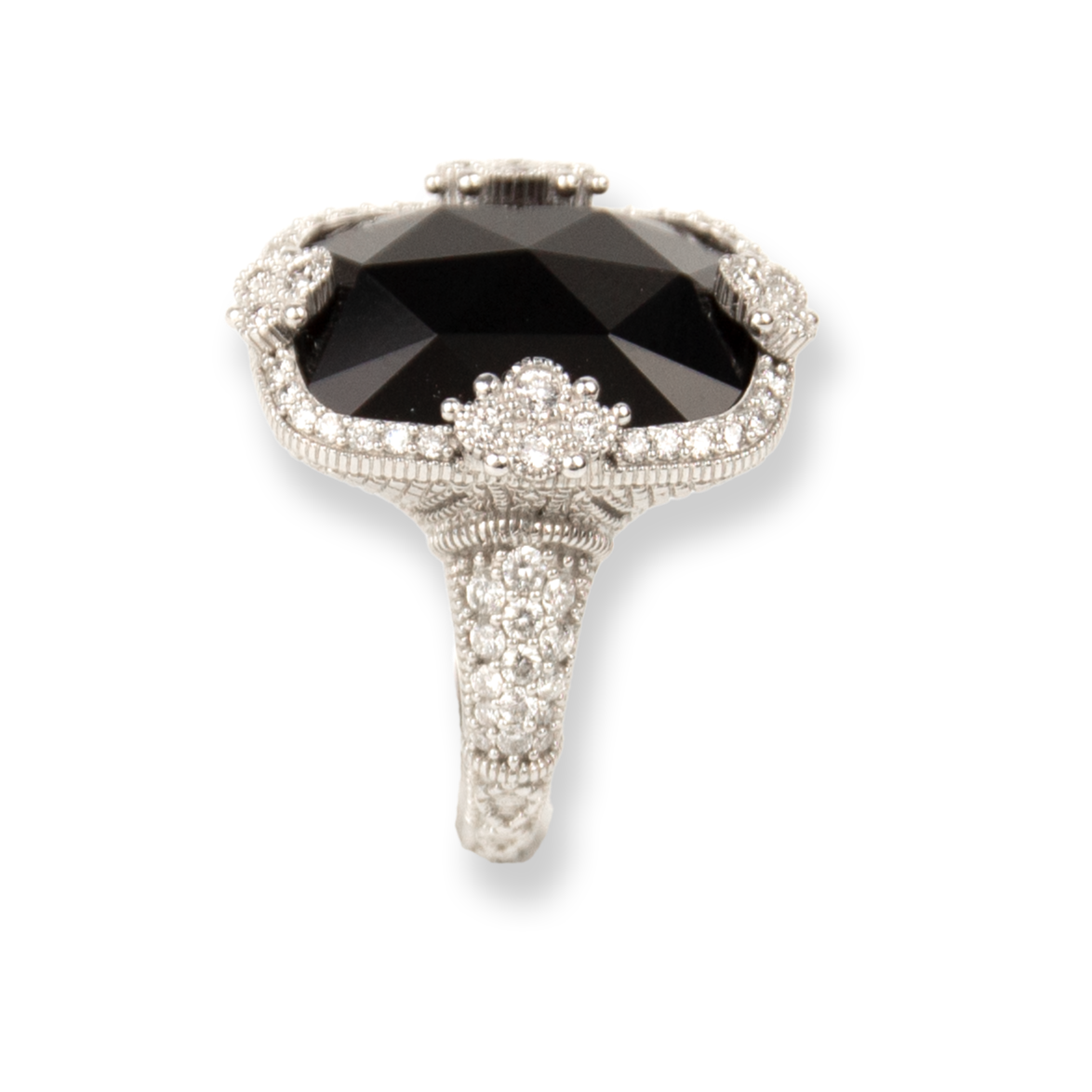 Judith Ripka 18K White Gold Diamond & Onyx Ring
