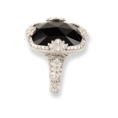 Judith Ripka 18K White Gold Diamond & Onyx Ring