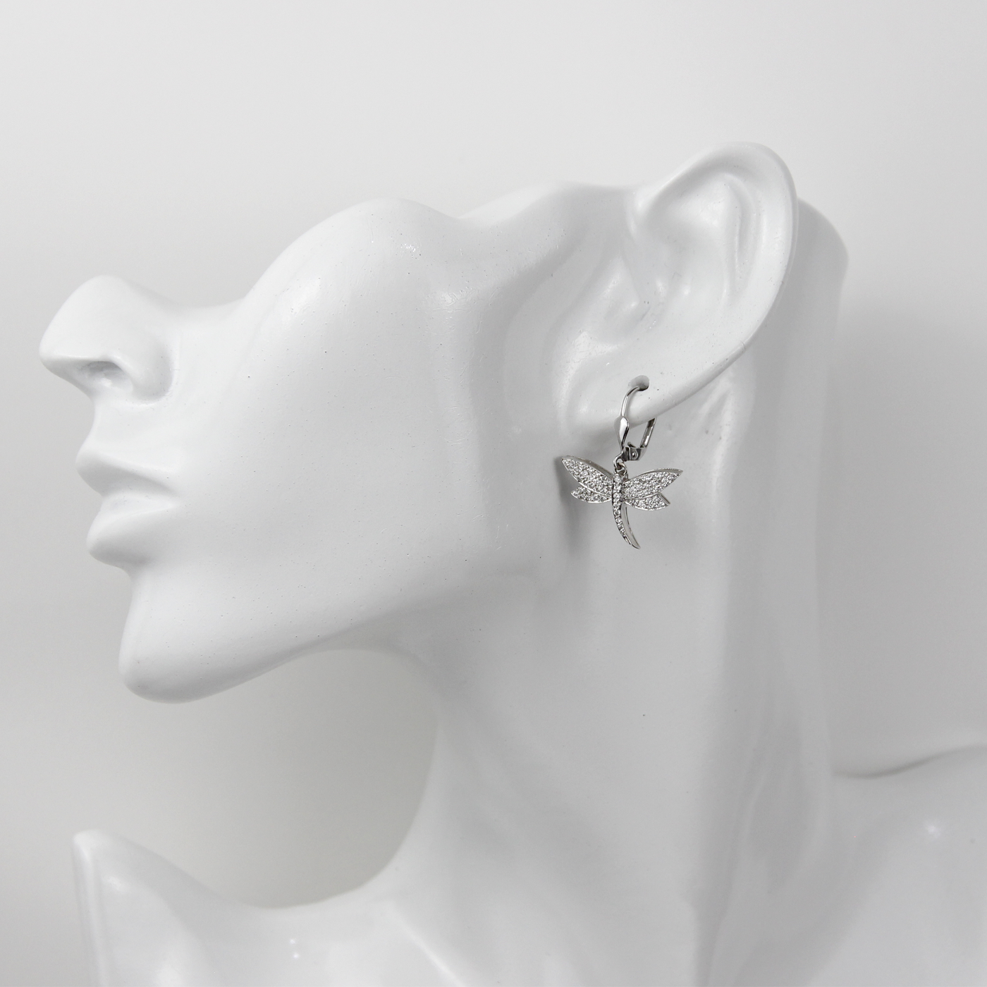 ECJ Collection 18K White Gold 0.78ctw Diamond "Dragon Fly" Earrings