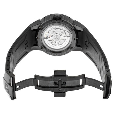 Perrelet Turbine Blac Dial Black Rubber Automatic Men's Watch A1047/4
