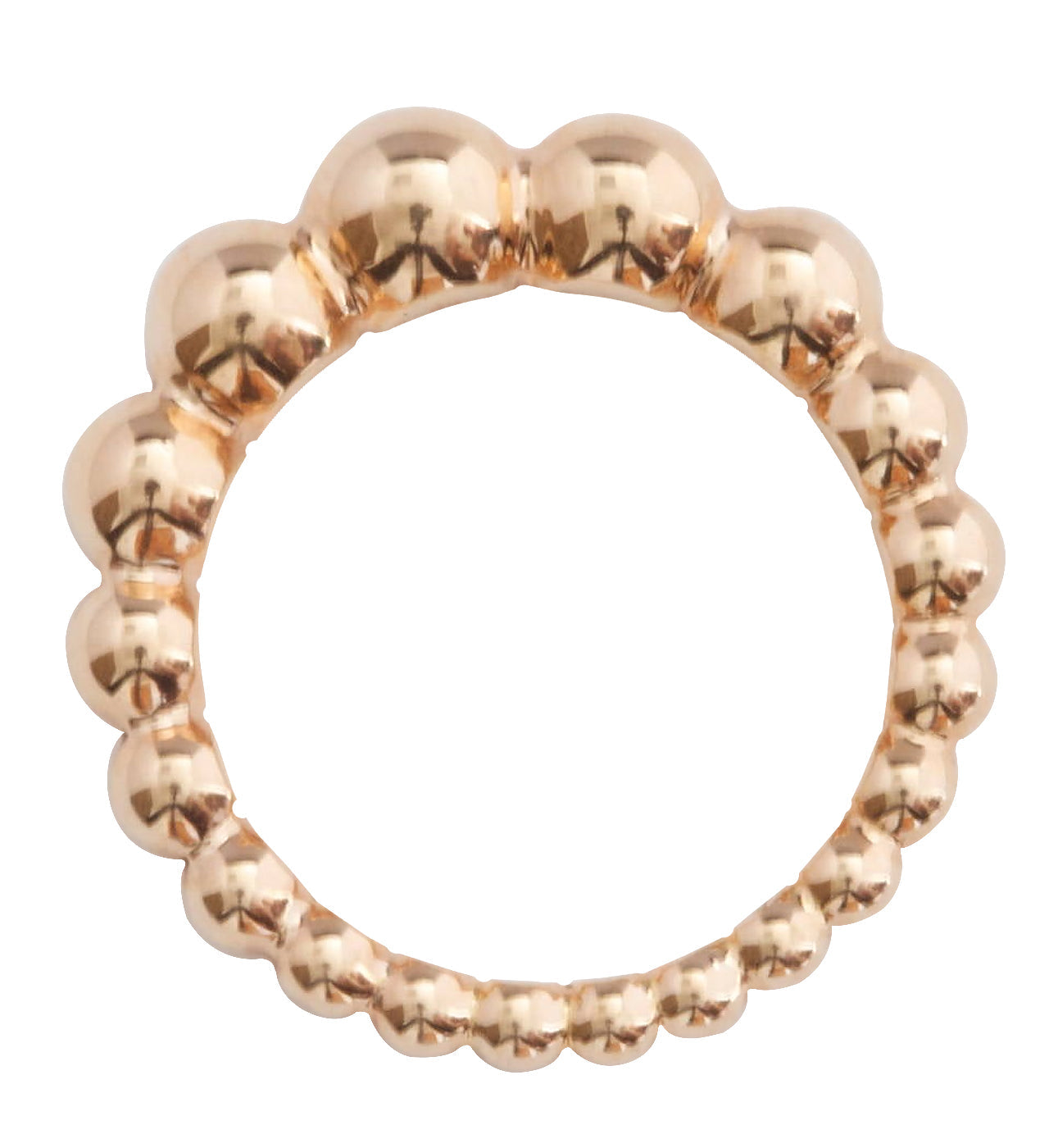 Van Cleef and Arpels Perlee Variation 18K Rose Gold Size 6 Ring with pouch