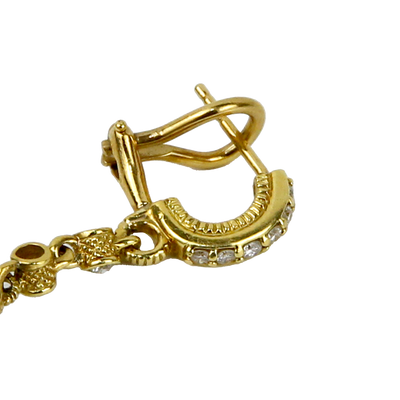 Judith Ripka 18K Yellow Gold Ruby & Diamond Earrings