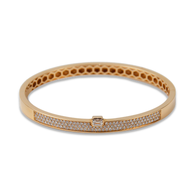 ECJ Collection 18K Rose Gold Diamond Bangle Bracelet 1.30ct. tw
