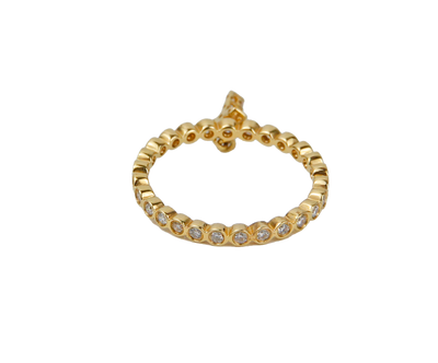 ECJ Collection 18K Yellow Gold 0.17ctw Diamond Cross Ring