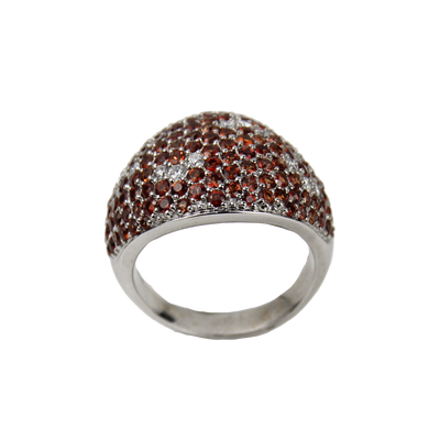 ECJ Collection 14K White Gold Garnets Ring