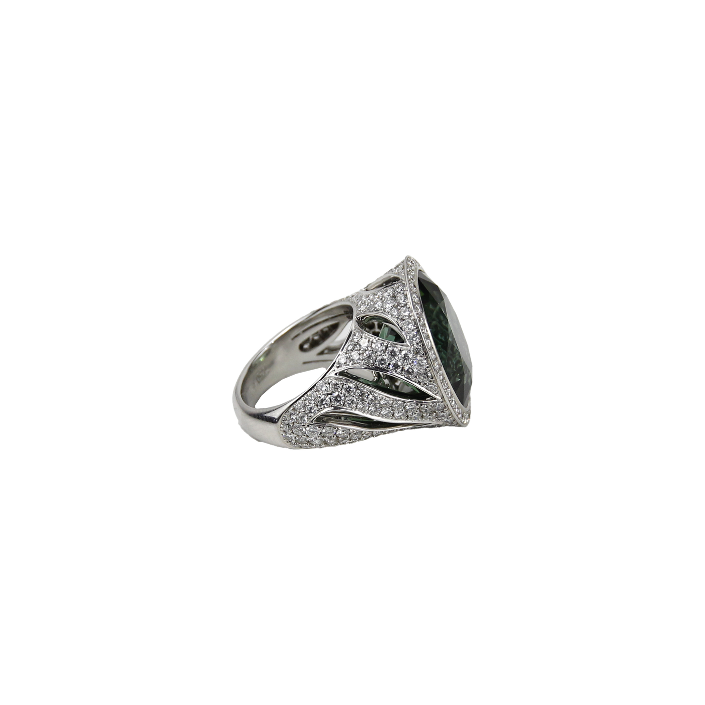 ECJ Collection 18K White Gold Tourmaline & Diamond Ring