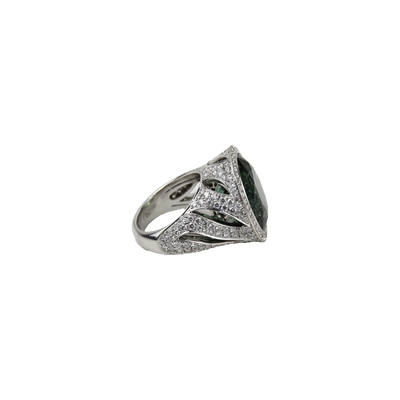 ECJ Collection 18K White Gold Tourmaline & Diamond Ring