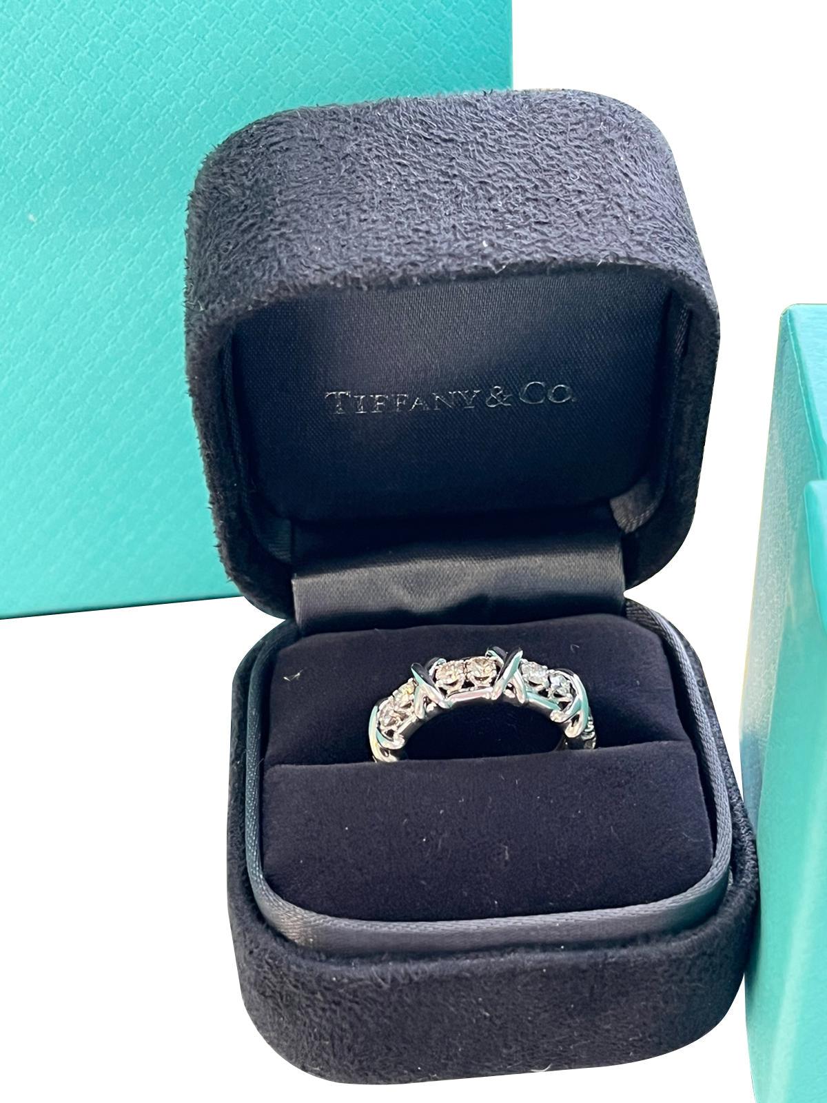 Tiffany & Co Schlumberger Sixteen Stone 1.14 Carat Platinum Round Diamond Ring