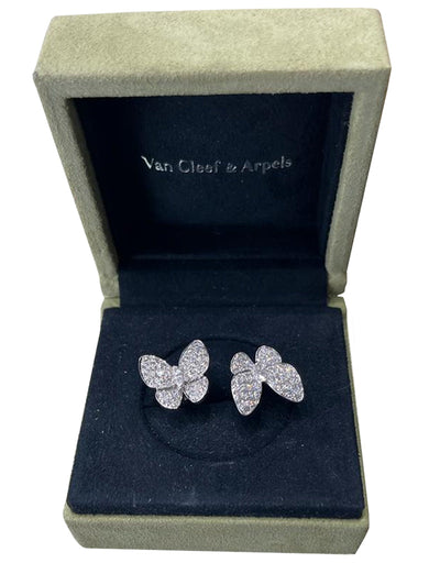 Van Cleef & Arpels 1.67ct Two Butterfly Between the Finger 18K White Gold Ring