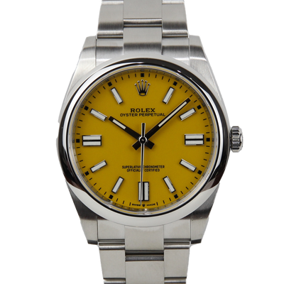 Rolex Oyster Perpetual Yellow Dial 124300