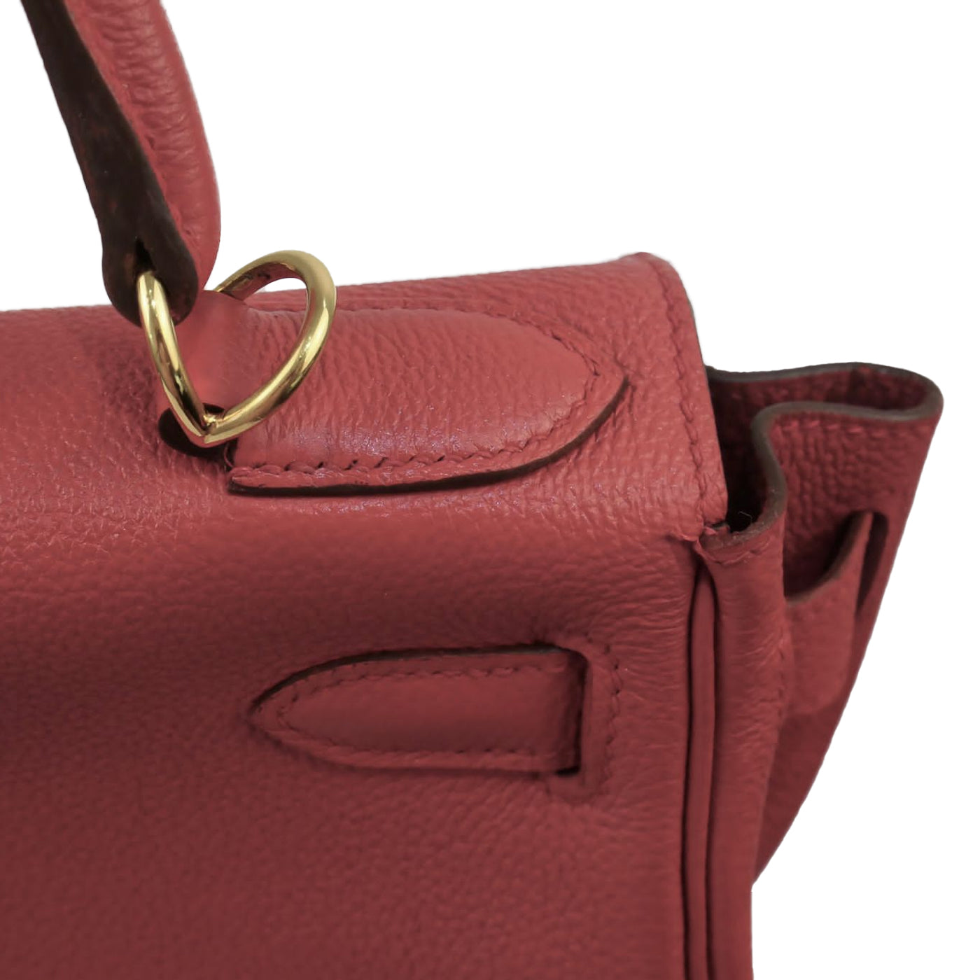 Hermes Kelly Handbag Leather Rouge Grenat Evercolor with Gold Hardware 28