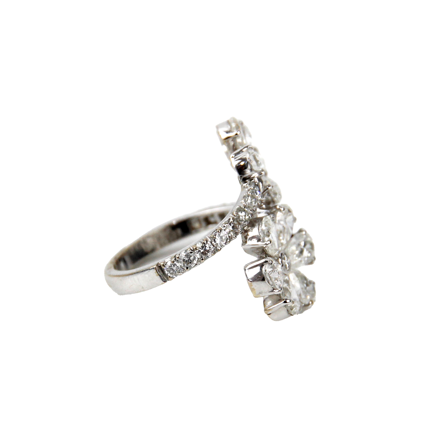 ECJ Collection 18K White Gold 3.67ctw Diamond Flower Ring