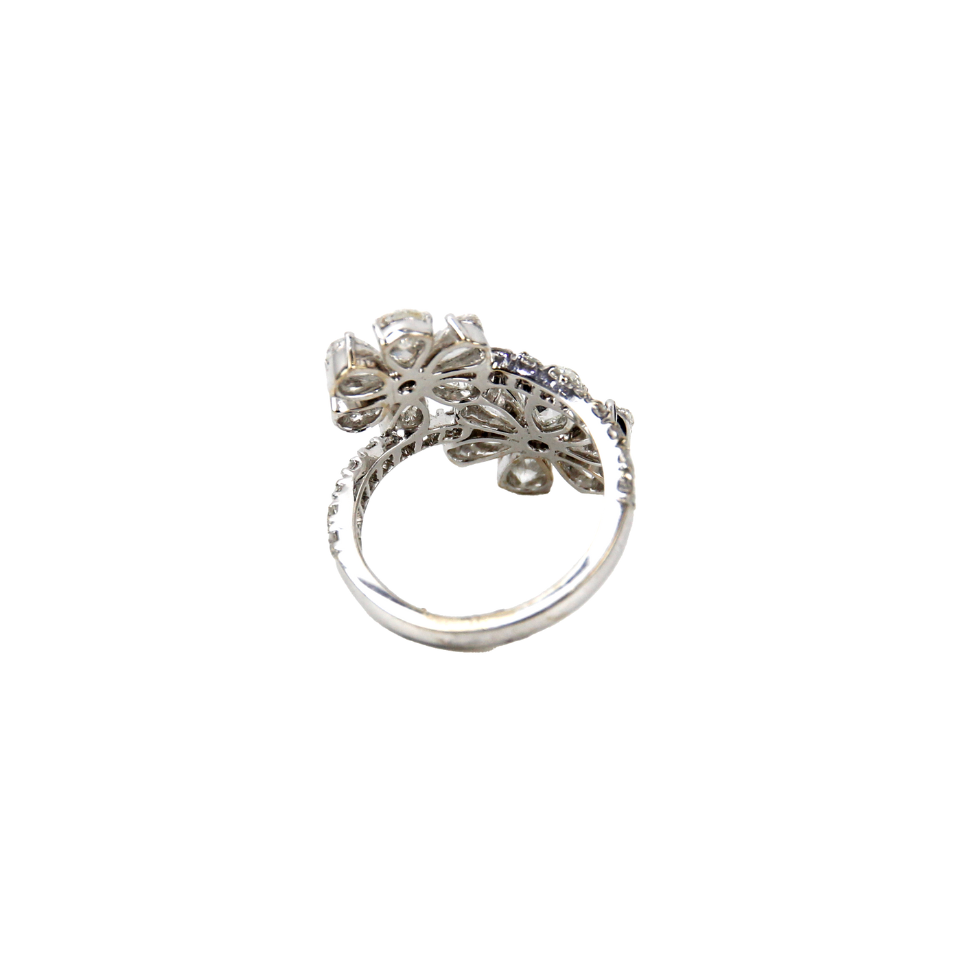 ECJ Collection 18K White Gold 3.67ctw Diamond Flower Ring