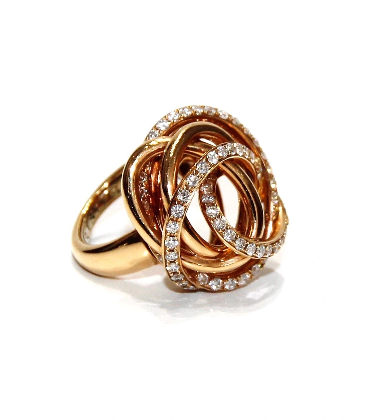 De Grisogono 18K Rose Gold Diamond Flower Ring