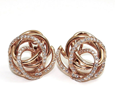 DE GRISOGONO 18K Rose Gold Diamond Earrings