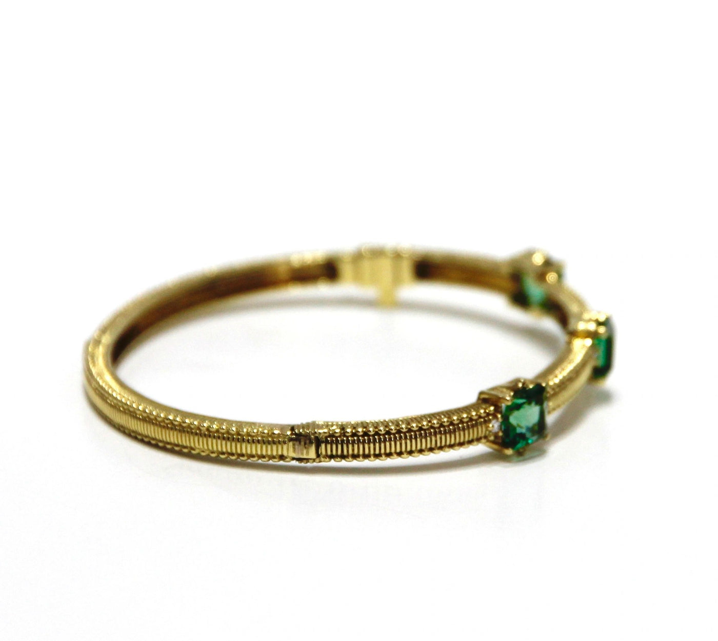 Judith Ripka 18K Yellow Gold Green Quartz And Diamond Bracelet