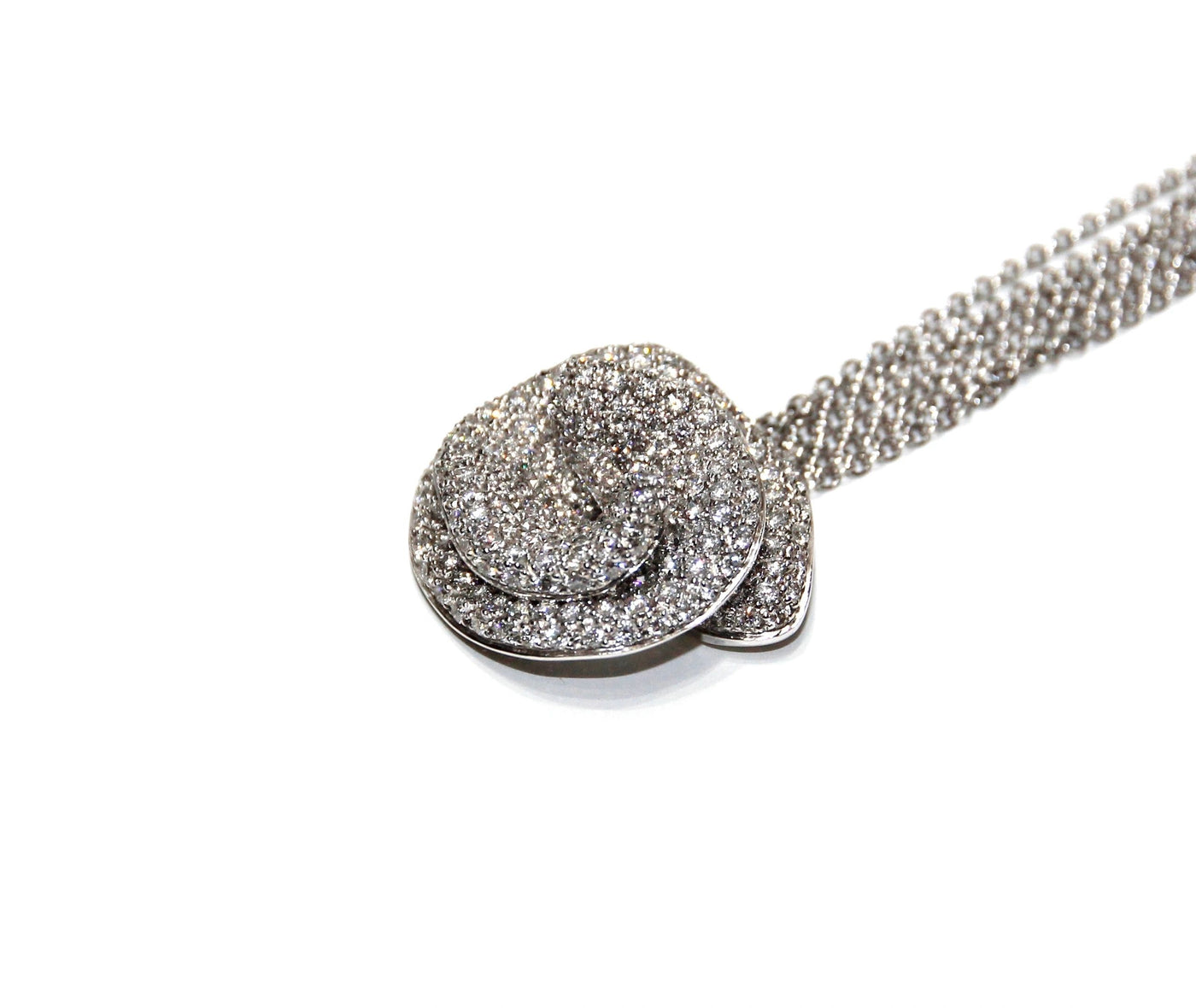 Stefan Hafner 18K White Gold Diamond Rose Necklace