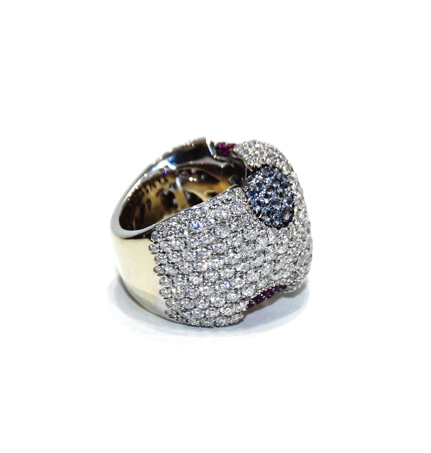 Valente Multi Color Pave Diamond And Sapphire Ring