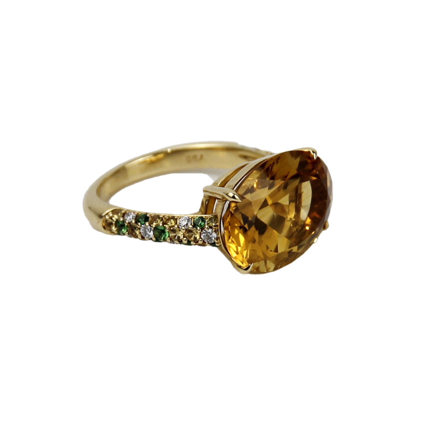 ECJ Collection 18K Yellow Gold Topaz & Peridot Ring