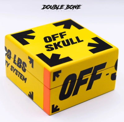 Double Bone Yellow Stingray Bracelet With Black Skulls (Off – Skull) (Unisex)