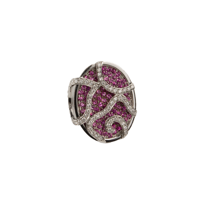 ECJ Collection 18K White Gold Diamond & Pink Sapphire Ring