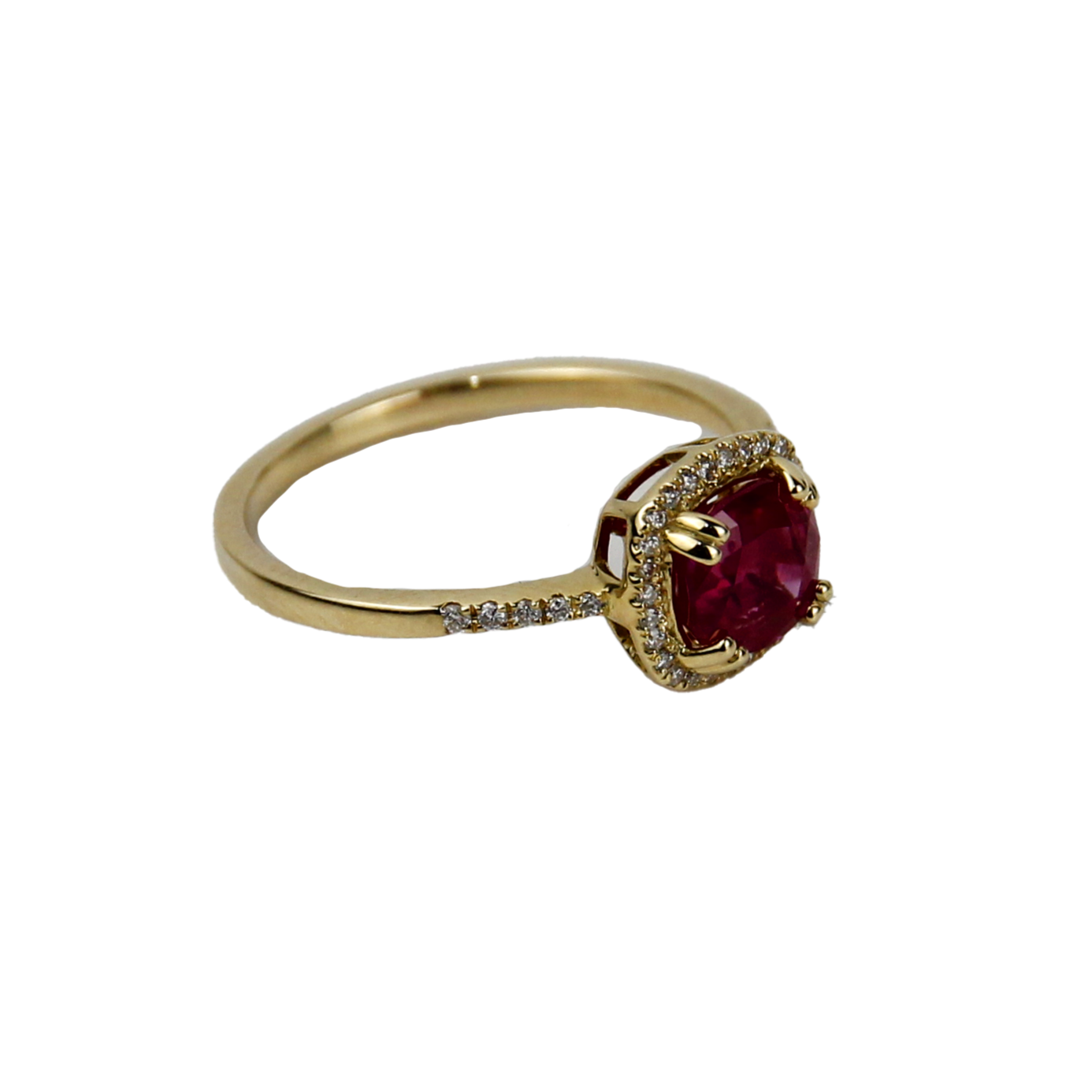 ECJ Collection 14K Yellow Gold Ruby & Diamond Ring